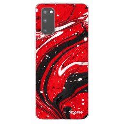 Átlátszó szilikon tok az alábbi mobiltelefonokra Samsung Galaxy S20 G980F - Red black