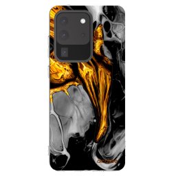Átlátszó szilikon tok az alábbi mobiltelefonokra Samsung Galaxy S20 Ultra 5G G988F - Black Gold