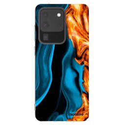 Átlátszó szilikon tok az alábbi mobiltelefonokra Samsung Galaxy S20 Ultra 5G G988F - Gold blue