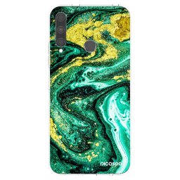 Átlátszó szilikon tok az alábbi mobiltelefonokra Huawei P40 Lite E - Green Gold