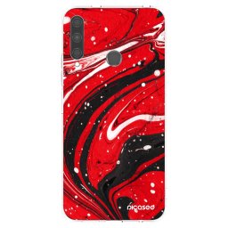 Átlátszó szilikon tok az alábbi mobiltelefonokra Huawei P40 Lite E - Red black