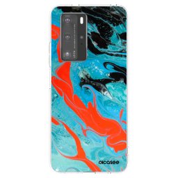 Átlátszó szilikon tok az alábbi mobiltelefonokra Huawei P40 Pro - Blue Magma