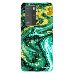 Átlátszó szilikon tok az alábbi mobiltelefonokra Huawei P40 Pro - Green Gold