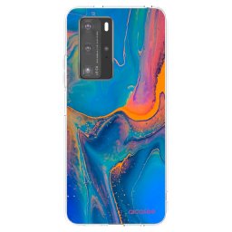 Átlátszó szilikon tok az alábbi mobiltelefonokra Huawei P40 Pro - Rainbow