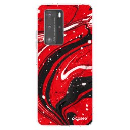 Átlátszó szilikon tok az alábbi mobiltelefonokra Huawei P40 Pro - Red black