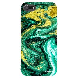 Átlátszó szilikon tok az alábbi mobiltelefonokra Apple iPhone SE 2020 - Green Gold