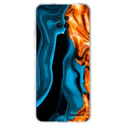 Átlátszó szilikon tok az alábbi mobiltelefonokra Xiaomi Redmi Note 9 Pro - Gold blue