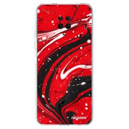 Átlátszó szilikon tok az alábbi mobiltelefonokra Xiaomi Redmi Note 9 Pro - Red black