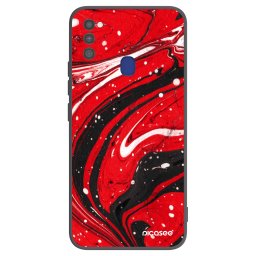 Fekete szilikon tok az alábbi mobiltelefonokra Samsung Galaxy M21 M215F - Red black