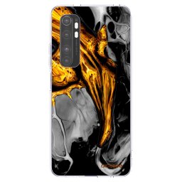 Átlátszó szilikon tok az alábbi mobiltelefonokra Xiaomi Mi Note 10 Lite - Black Gold