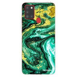 Átlátszó szilikon tok az alábbi mobiltelefonokra Samsung Galaxy A21s - Green Gold