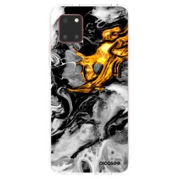 Átlátszó szilikon tok az alábbi mobiltelefonokra Samsung Galaxy Note 10 Lite N770F - Black Gold 2
