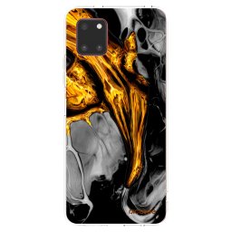 Átlátszó szilikon tok az alábbi mobiltelefonokra Samsung Galaxy Note 10 Lite N770F - Black Gold
