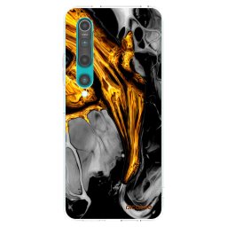 Átlátszó szilikon tok az alábbi mobiltelefonokra Xiaomi Mi 10 - Black Gold