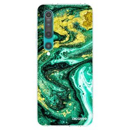 Átlátszó szilikon tok az alábbi mobiltelefonokra Xiaomi Mi 10 - Green Gold