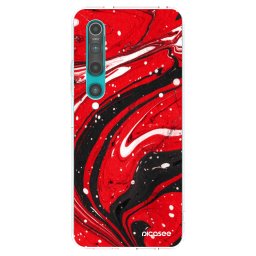 Átlátszó szilikon tok az alábbi mobiltelefonokra Xiaomi Mi 10 - Red black