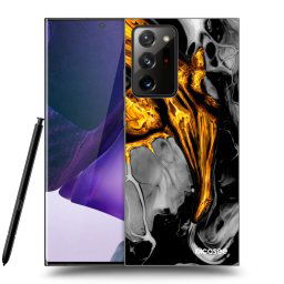 Átlátszó szilikon tok az alábbi mobiltelefonokra Samsung Galaxy Note 20 Ultra - Black Gold