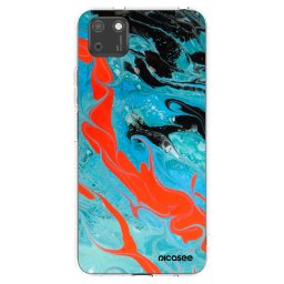 Átlátszó szilikon tok az alábbi mobiltelefonokra Huawei Y5P - Blue Magma