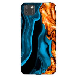 Átlátszó szilikon tok az alábbi mobiltelefonokra Huawei Y5P - Gold blue