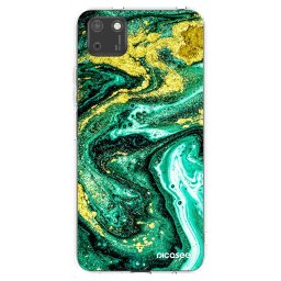 Átlátszó szilikon tok az alábbi mobiltelefonokra Huawei Y5P - Green Gold