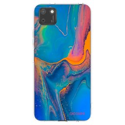 Átlátszó szilikon tok az alábbi mobiltelefonokra Huawei Y5P - Rainbow
