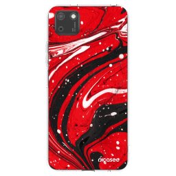 Átlátszó szilikon tok az alábbi mobiltelefonokra Huawei Y5P - Red black