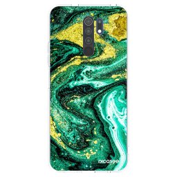 Átlátszó szilikon tok az alábbi mobiltelefonokra Xiaomi Redmi 9 - Green Gold