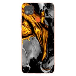 Átlátszó szilikon tok az alábbi mobiltelefonokra Xiaomi Redmi 9C - Black Gold