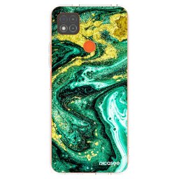 Átlátszó szilikon tok az alábbi mobiltelefonokra Xiaomi Redmi 9C - Green Gold