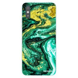 Átlátszó szilikon tok az alábbi mobiltelefonokra Xiaomi Redmi 9A - Green Gold