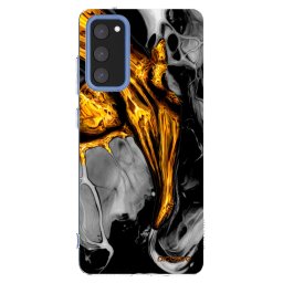 Átlátszó szilikon tok az alábbi mobiltelefonokra Samsung Galaxy S20 FE - Black Gold