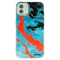 Átlátszó szilikon tok az alábbi mobiltelefonokra Apple iPhone 12 - Blue Magma