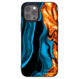 Fekete szilikon tok az alábbi mobiltelefonokra Apple iPhone 12 Pro Max - Gold blue