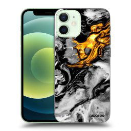 Átlátszó szilikon tok az alábbi mobiltelefonokra Apple iPhone 12 mini - Black Gold 2