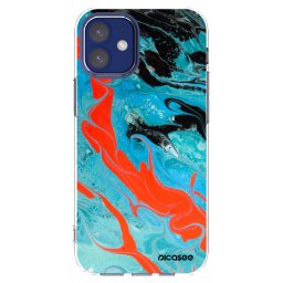 Átlátszó szilikon tok az alábbi mobiltelefonokra Apple iPhone 12 mini - Blue Magma