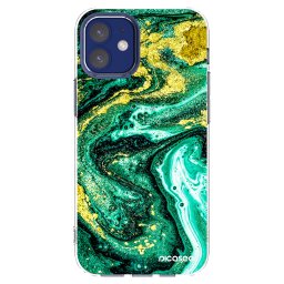 Átlátszó szilikon tok az alábbi mobiltelefonokra Apple iPhone 12 mini - Green Gold