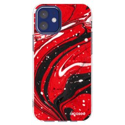 Átlátszó szilikon tok az alábbi mobiltelefonokra Apple iPhone 12 mini - Red black