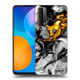Fekete szilikon tok az alábbi mobiltelefonokra Huawei P Smart 2021 - Black Gold 2