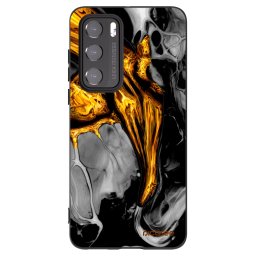 Fekete szilikon tok az alábbi mobiltelefonokra Huawei P40 - Black Gold