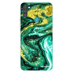 Átlátszó szilikon tok az alábbi mobiltelefonokra Samsung Galaxy M11 - Green Gold