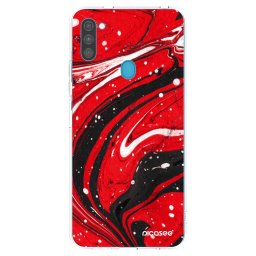 Átlátszó szilikon tok az alábbi mobiltelefonokra Samsung Galaxy M11 - Red black