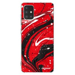 Átlátszó szilikon tok az alábbi mobiltelefonokra Samsung Galaxy M51 M515F - Red black