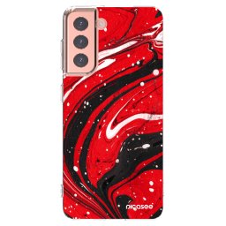 Átlátszó szilikon tok az alábbi mobiltelefonokra Samsung Galaxy S21 5G G991B - Red black
