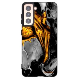 Fekete szilikon tok az alábbi mobiltelefonokra Samsung Galaxy S21 5G G991B - Black Gold