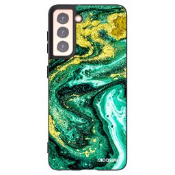 Fekete szilikon tok az alábbi mobiltelefonokra Samsung Galaxy S21 5G G991B - Green Gold