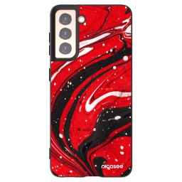 Fekete szilikon tok az alábbi mobiltelefonokra Samsung Galaxy S21 5G G991B - Red black