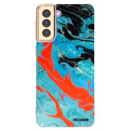 Átlátszó szilikon tok az alábbi mobiltelefonokra Samsung Galaxy S21+ 5G G996F - Blue Magma