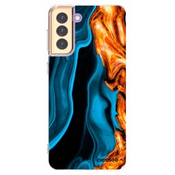 Átlátszó szilikon tok az alábbi mobiltelefonokra Samsung Galaxy S21+ 5G G996F - Gold blue