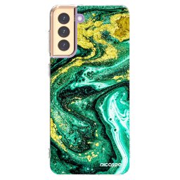 Átlátszó szilikon tok az alábbi mobiltelefonokra Samsung Galaxy S21+ 5G G996F - Green Gold