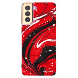 Átlátszó szilikon tok az alábbi mobiltelefonokra Samsung Galaxy S21+ 5G G996F - Red black